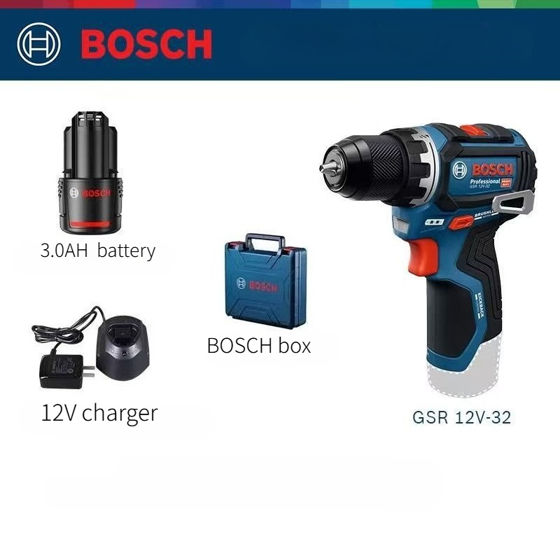 Power Supply 12V - Bosch 12V GSR12V-32 Akku-Handschrauber, 3,0Ah Lithium-Akku