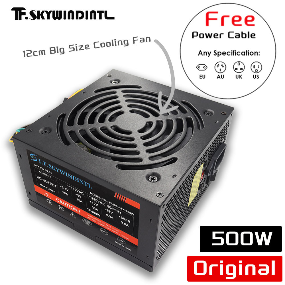 Power Supply 750W - Günstiges 500W Schwarzes ATX Desktop Gaming